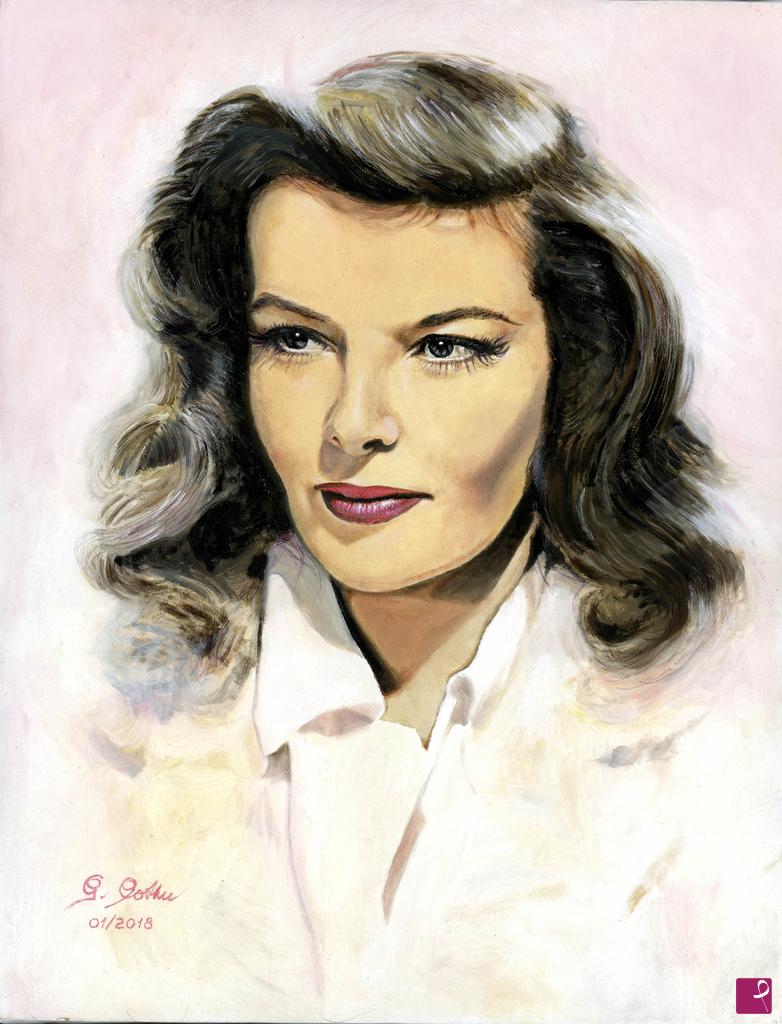 disponibile painting - Katharine Hepburn - Graziano Cossu | PitturiAmo® APS