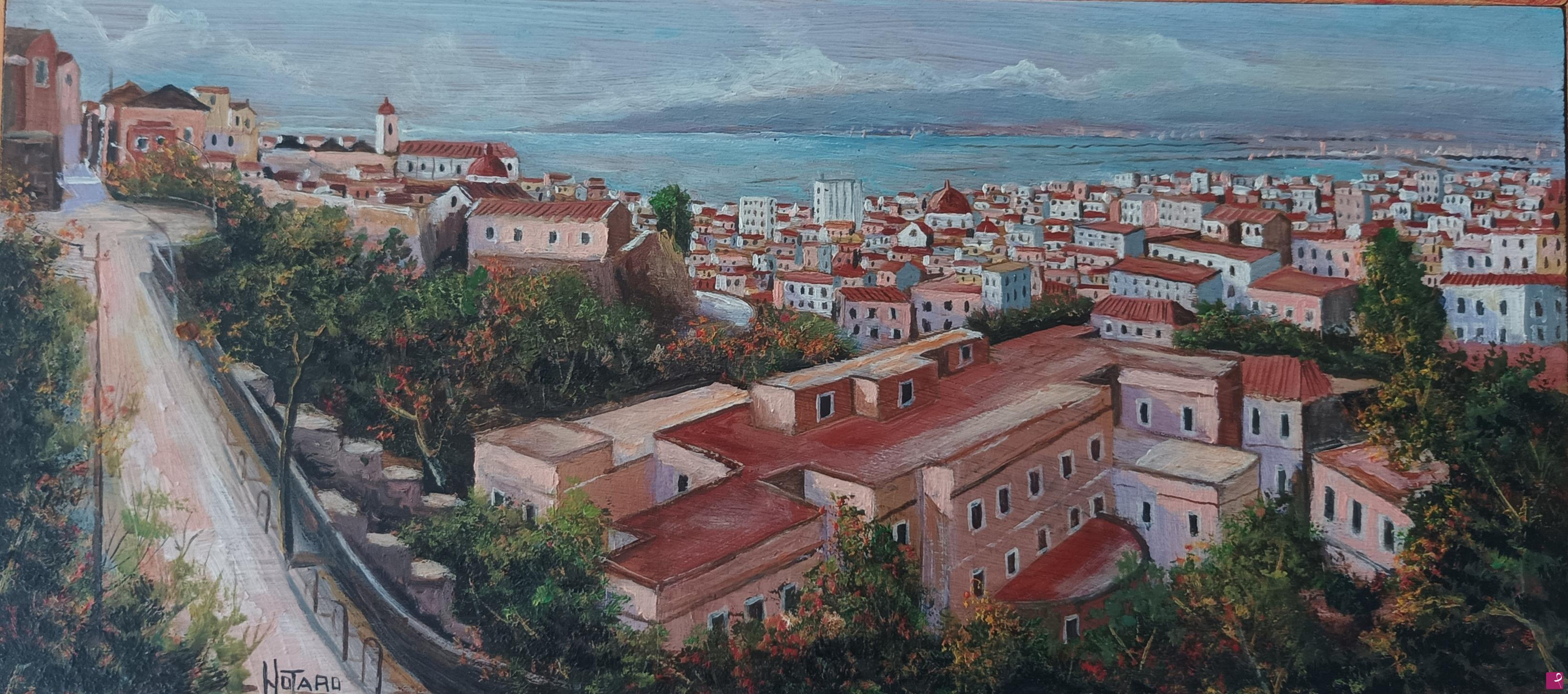 quadri in vendita online - 003. Veduta di Cagliari da via G. Porcell