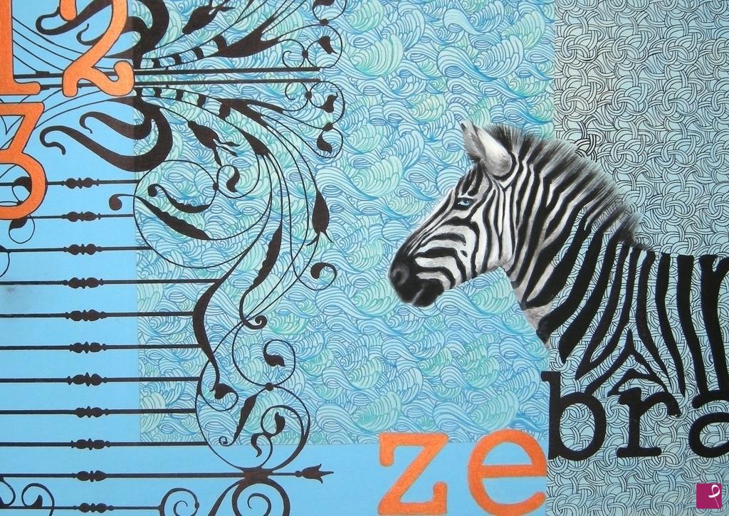 quadri in vendita online - 1, 2, 3 zebra