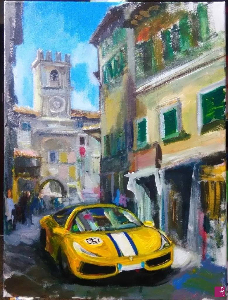 quadri in vendita online - 1000 miglia a Cortona