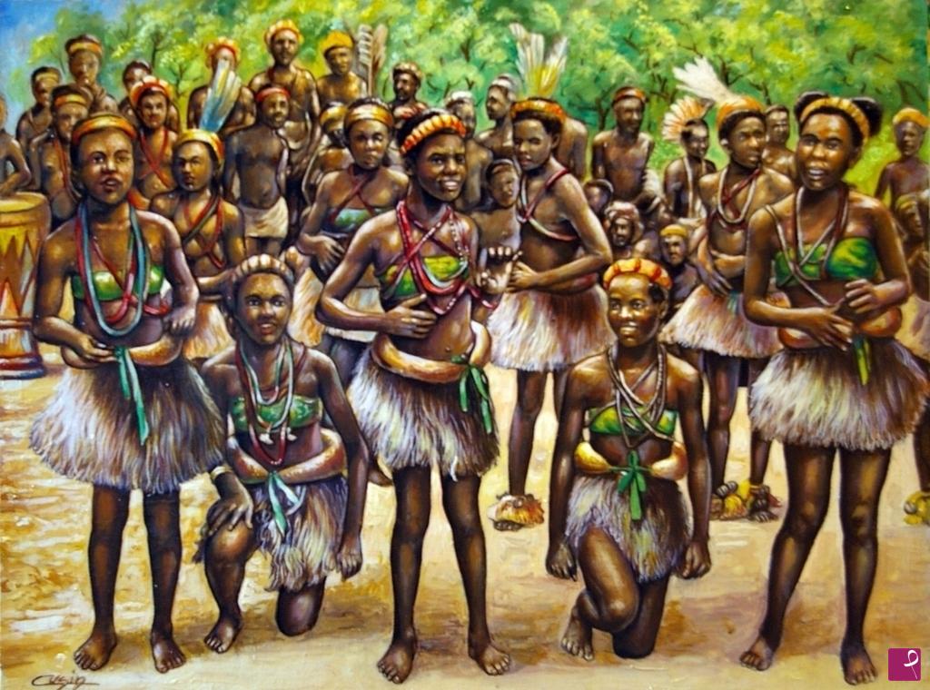 quadri in vendita online - 1015VVC   PICCOLI DANZATORI DEL CONGO