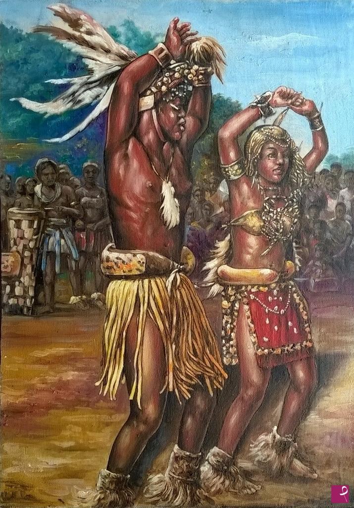 quadri in vendita online - 1050VVC     DANZATORI AFRICAANI, CONGO