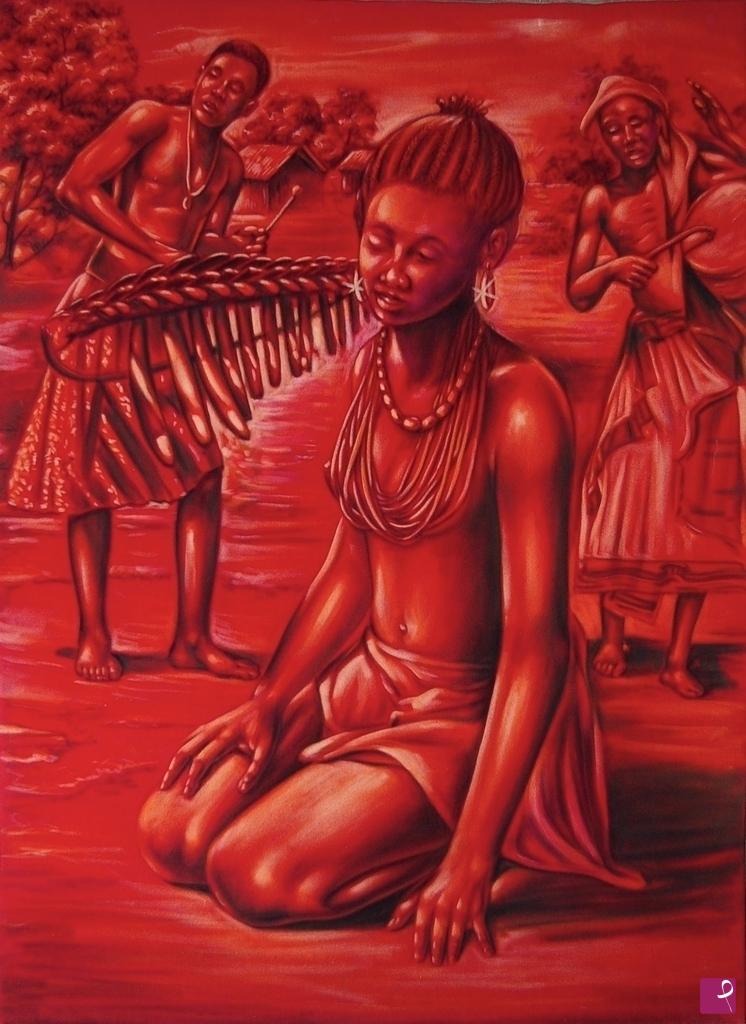 quadri in vendita online - 1117VVC      DANZATORI AFRICANI