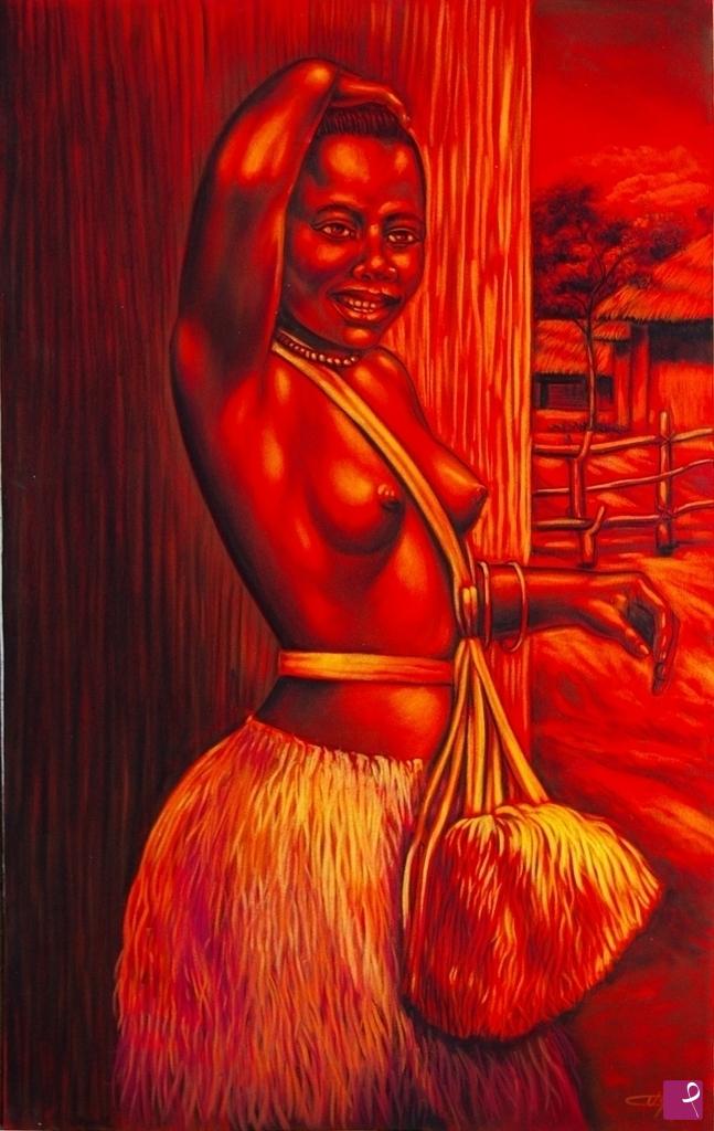 quadri in vendita online - 1124VVC        DANZATRICE AFRICANA