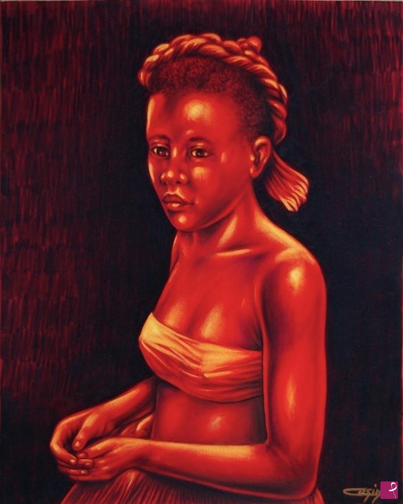 quadri in vendita online - 1133VVC     GIOVANE DONNA AFRICANA