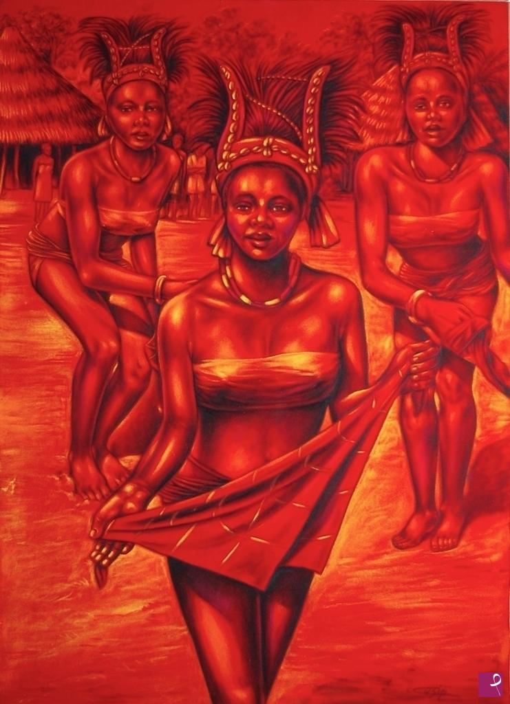 quadri in vendita online - 1140VVC      DANZATRICI AFRICANE