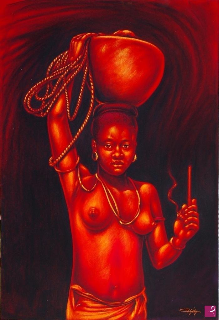 quadri in vendita online - 1176VVC     FIGURA DI DONNA CONGOLESE