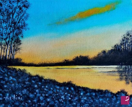 quadri in vendita online - 1275 - TRAMONTO SUL LAGO