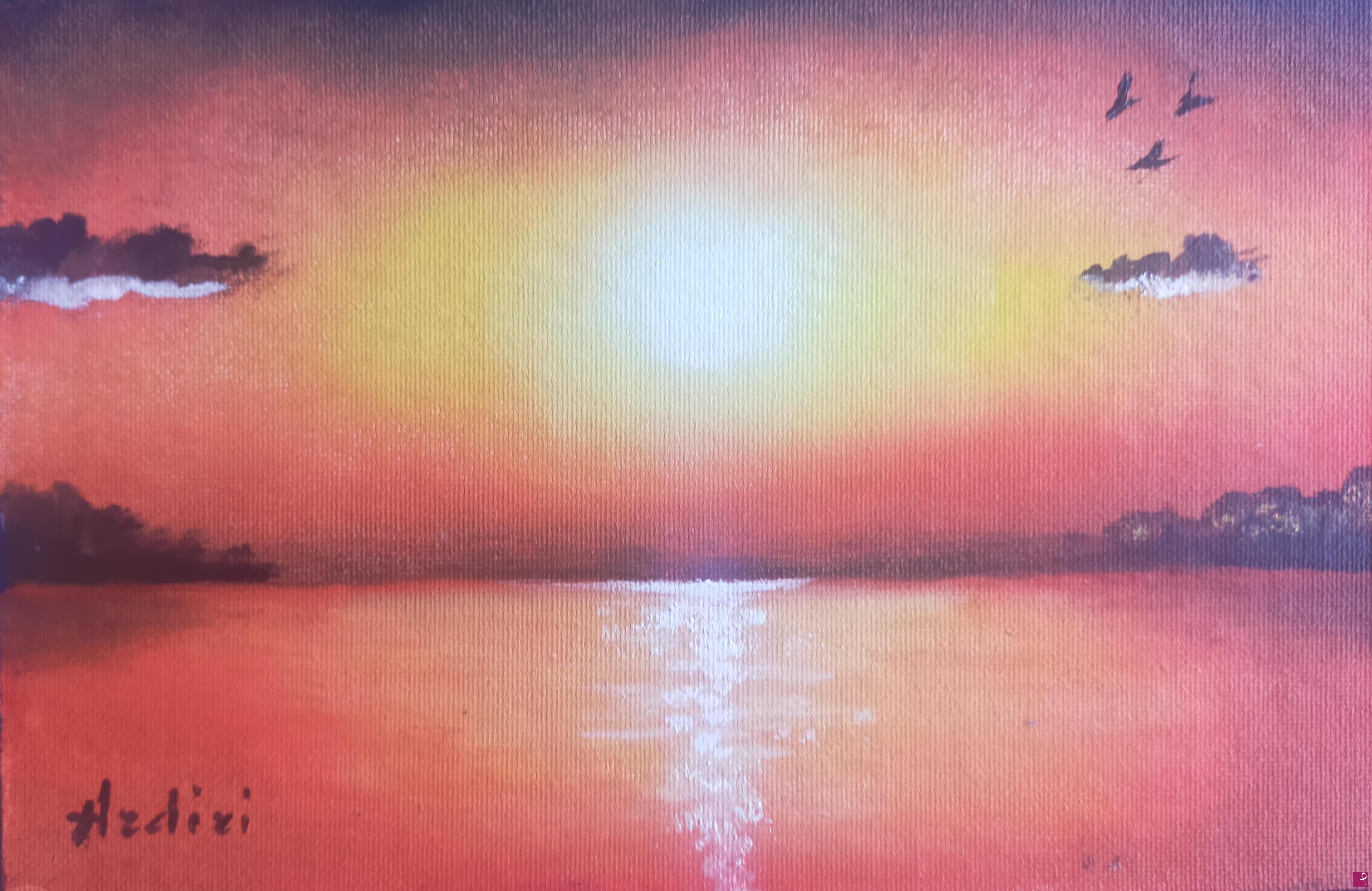 quadri in vendita online - 1293 - TRAMONTO ROSSO
