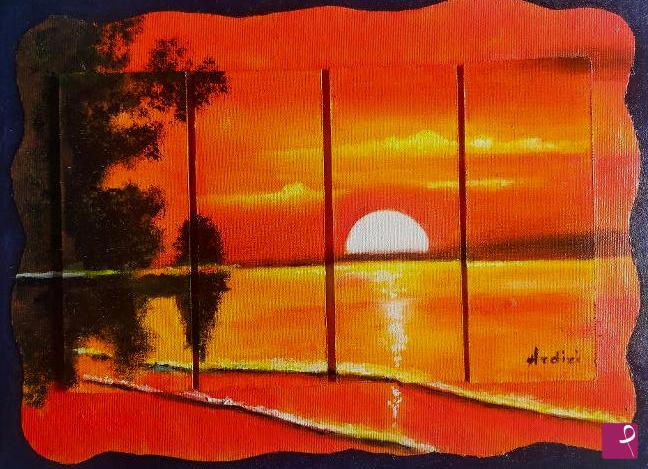 quadri in vendita online - 1313 - TRAMONTO SUL MARE