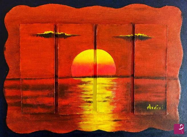 quadri in vendita online - 1315 - TRAMONTO ROSSO