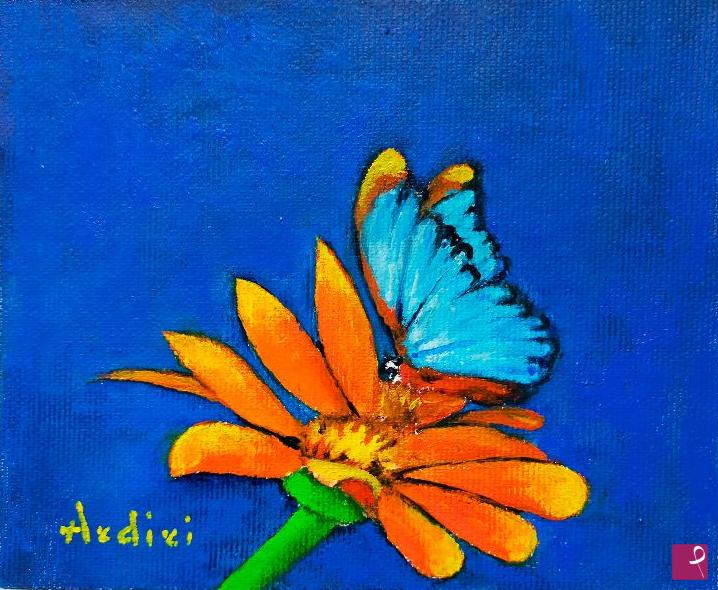 quadri in vendita online - 1319 - LA FARFALLA SUL FIORE
