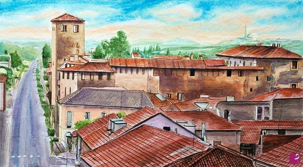 quadri in vendita online - 1379VVC	VIA  MILANO E CASTELLO , BELLUSCO