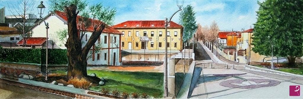 quadri in vendita online - 1384VVC	SAGRATO E PIAZZA KENNEDY  
