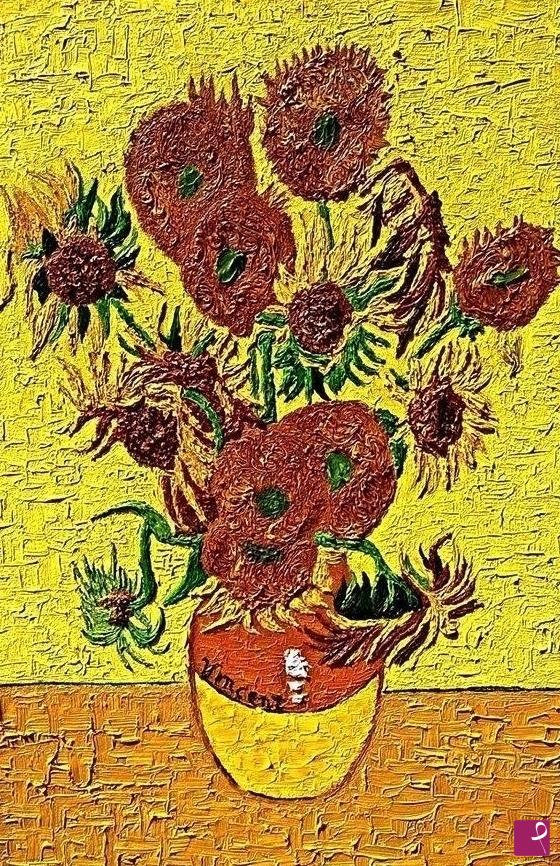 quadri in vendita online - ''14 Girasoli in un vaso''