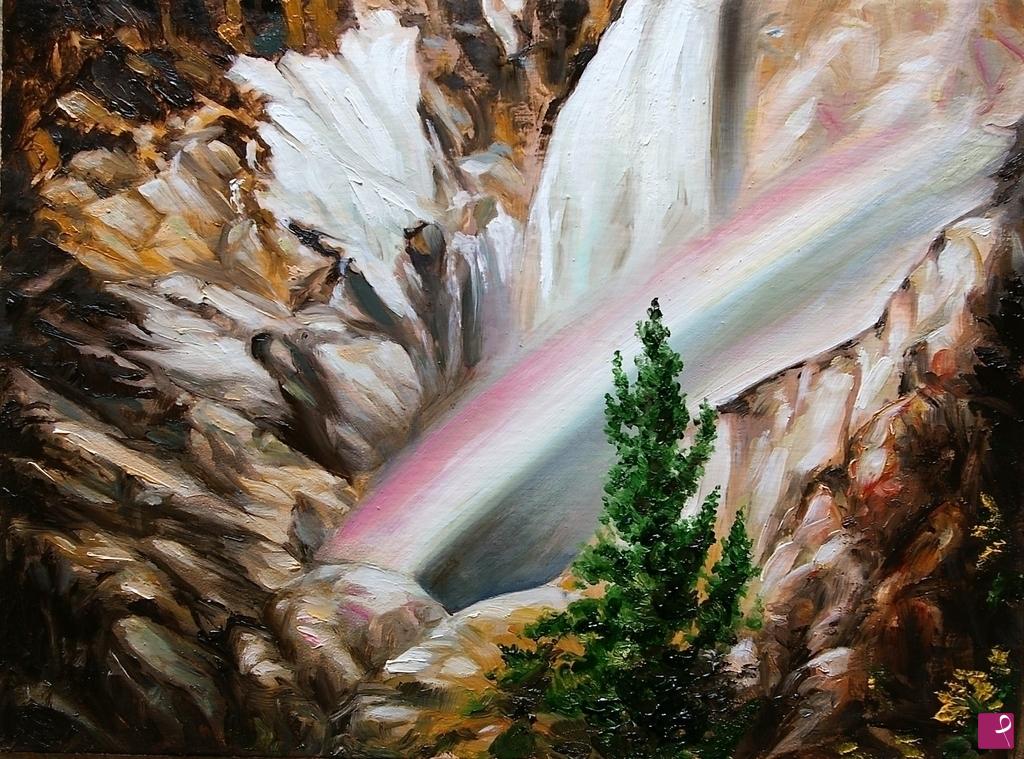 quadri in vendita online - 1428VVC    CASCATA CON ARCOBALENO