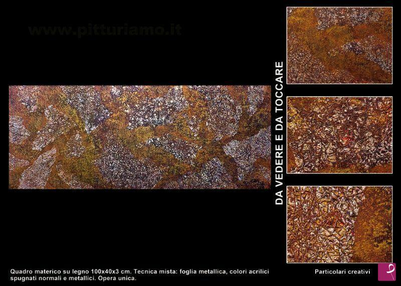 quadri in vendita online - 15-10-13 Quadro Materico per arredamento 100x40x3