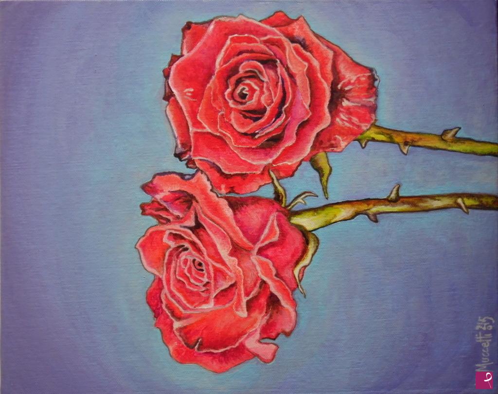 quadri in vendita online - 2 rose rosse