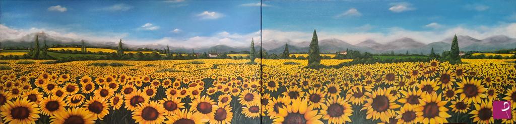 quadri in vendita online - 2018 12 - Campo di Girasoli 1  -  2019 02 - Campo di Girasoli 2