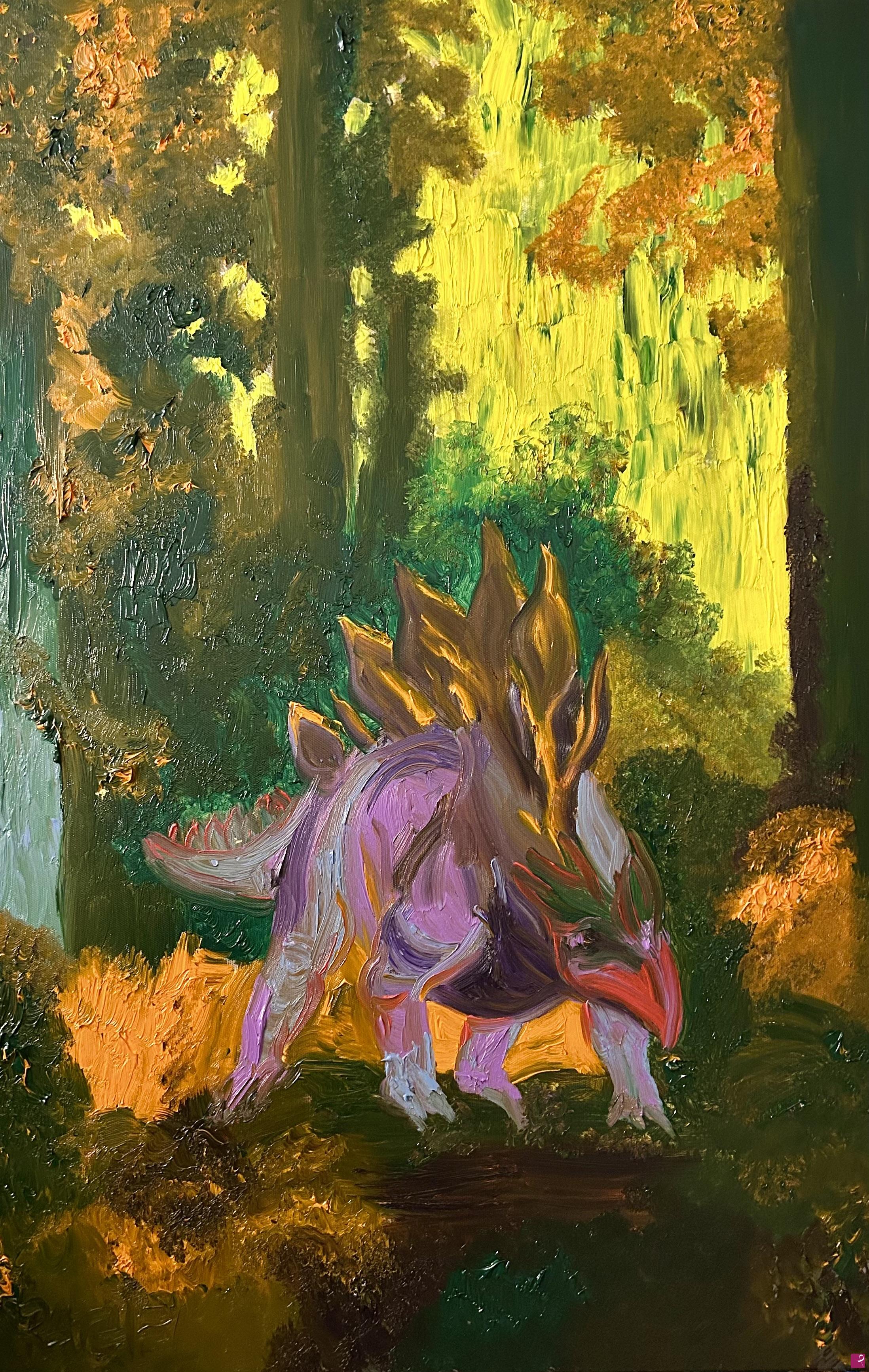 quadri in vendita online - 221 Stegosaurus del Bosco Radioattivo