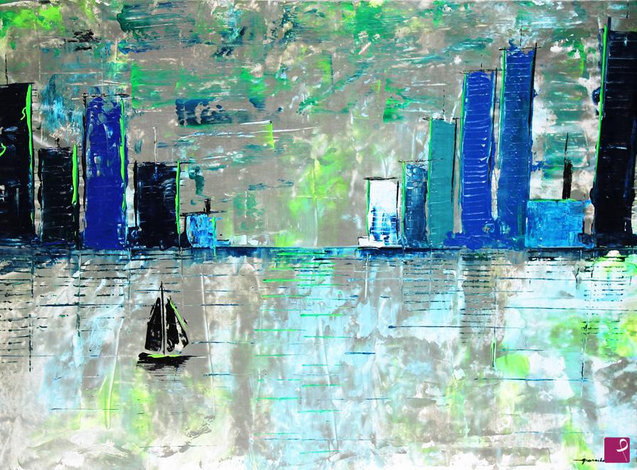 quadri in vendita online - 231 - blue skyscrapers