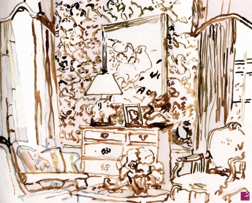 quadri in vendita online - 249. - Interno con comò e dipinto (Interior with commode and painting), 2017
