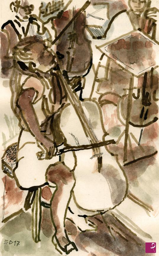 quadri in vendita online - 264. - La violoncellista (Die Cellistin), 2017