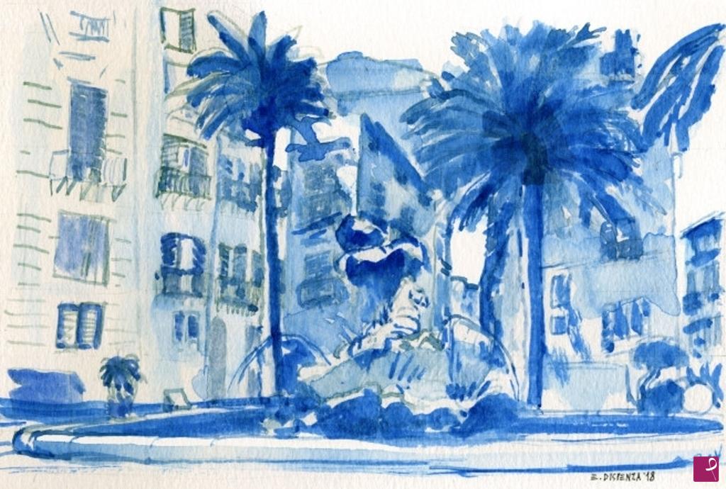 quadri in vendita online - 310. - Fontana a Palermo (Fountain in Palermo), 2018