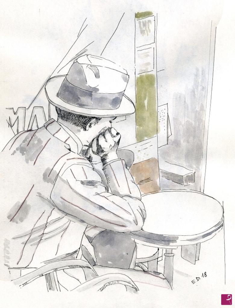 quadri in vendita online - 311. - Al caffè (Au café), 2018