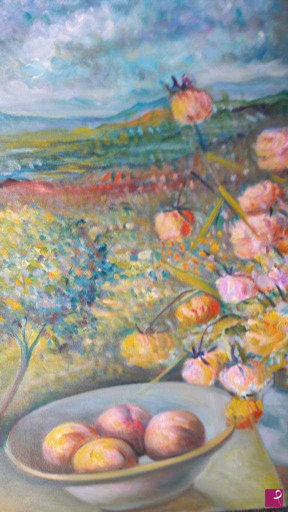 quadri in vendita online - 32 - paesaggio con fiori e frutta