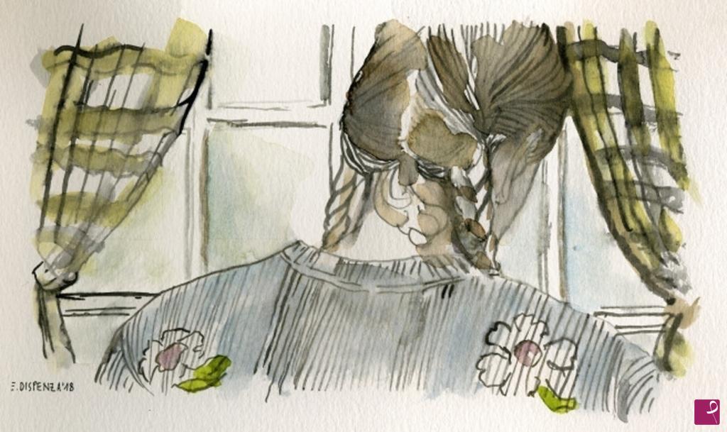 quadri in vendita online - 328. - Uno sguardo fuori dalla finestra (A glance out the window), 2018