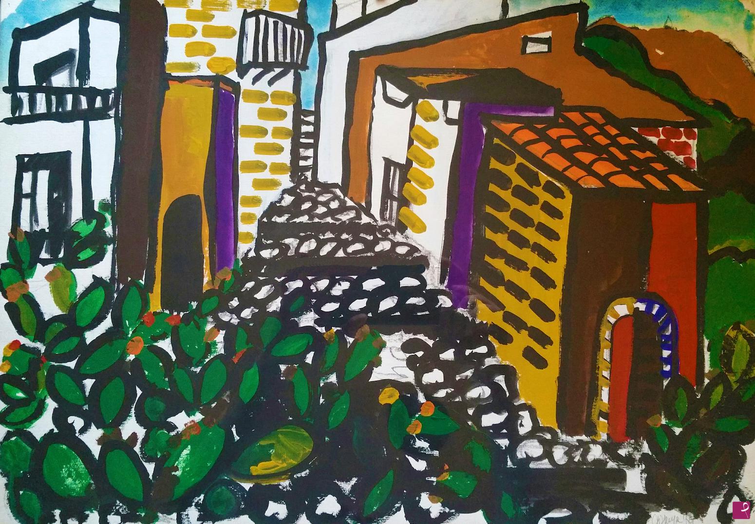 quadri in vendita online - 347. - Paesaggio (It was hard to believe a village could be this close, they didn't even know it was there), 1984