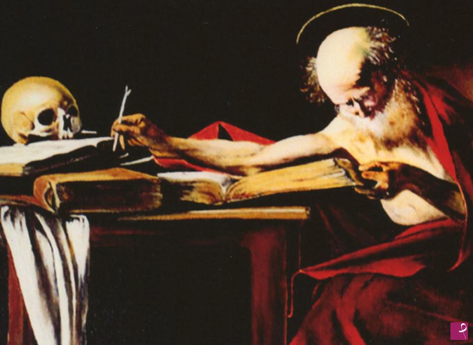 quadri in vendita online - 367 - SAN GEROLAMO SCRIVENTE - omaggio a Caravaggio