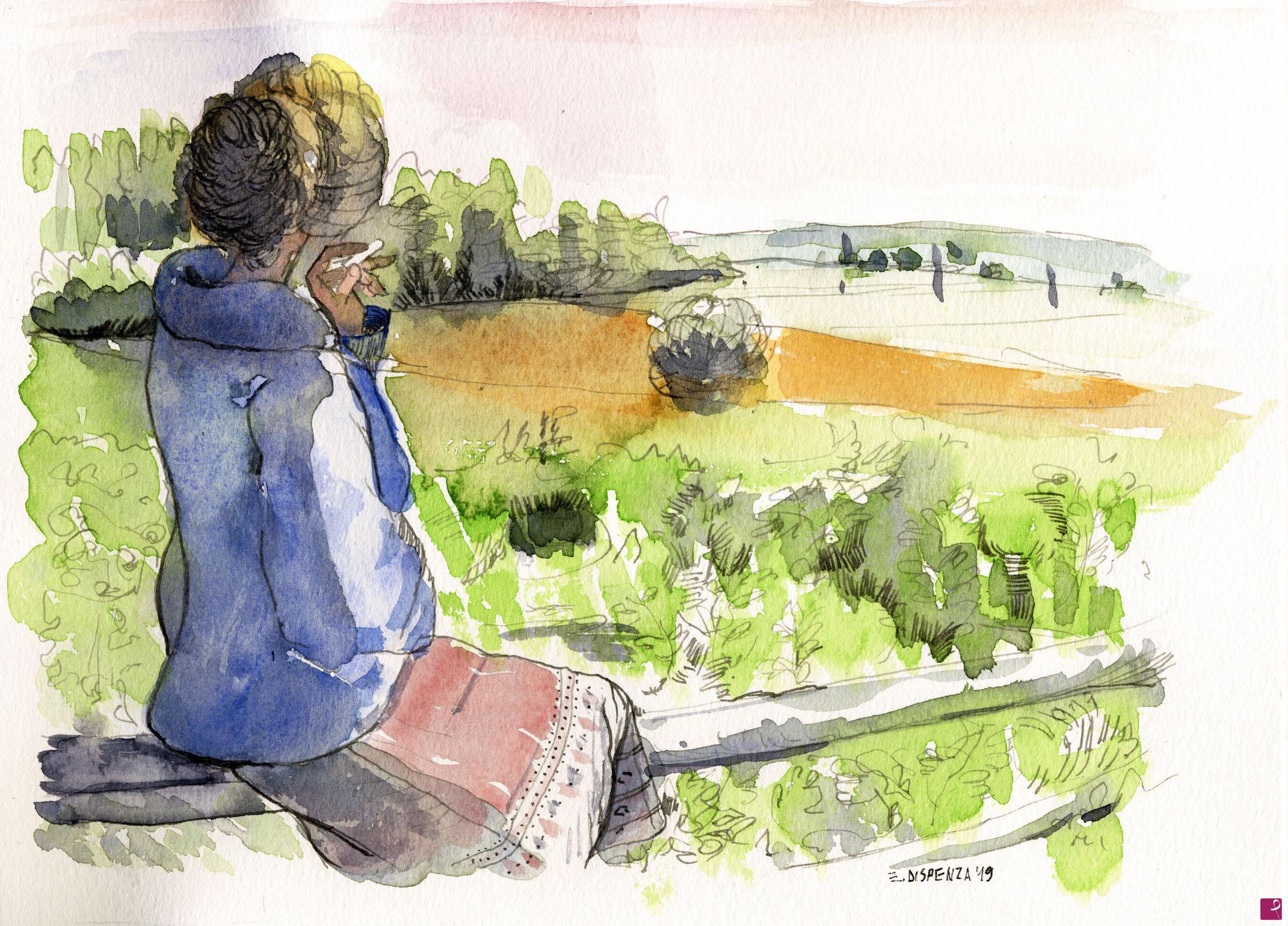quadri in vendita online - 438. - Ragazza in giardino (Girl in the garden), 2019