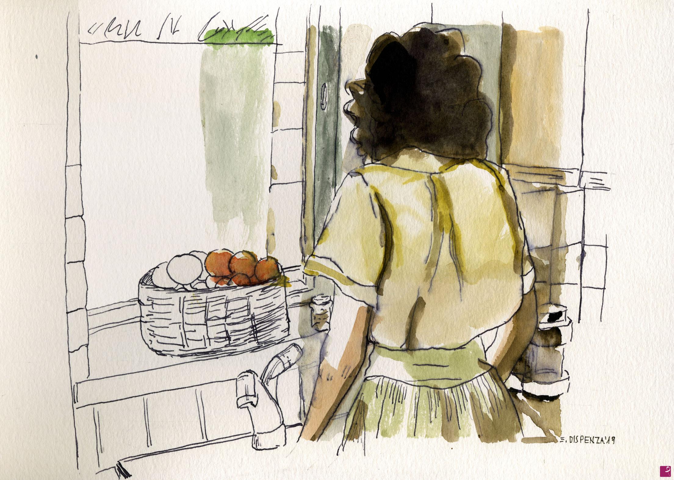 quadri in vendita online - 444. - Ragazza in cucina (Girl in the kitchen), 2019