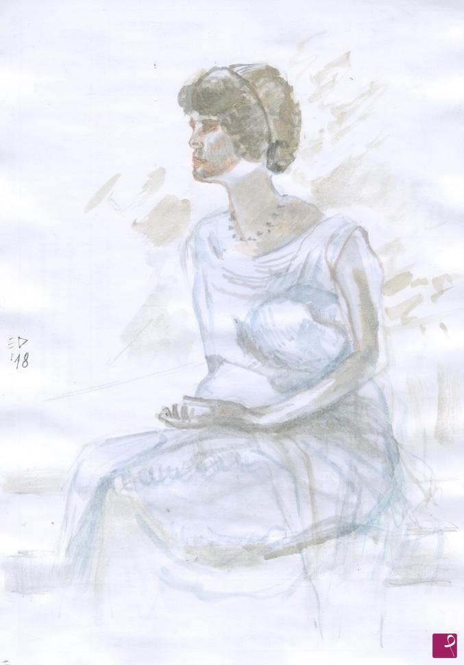 quadri in vendita online - 529. - Donna seduta (Seated woman), 2018
