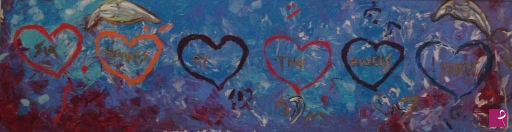 quadri in vendita online - 6 hearts at angels party