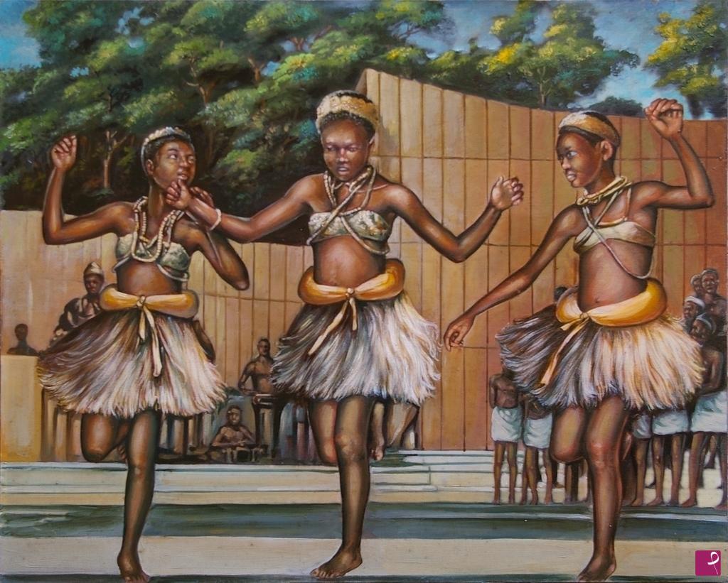 quadri in vendita online - 705VVC      PICCOLE DANZATRICI DEL CONGO