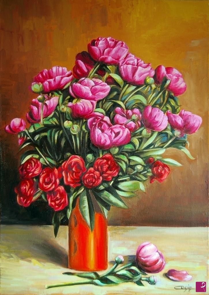 quadri in vendita online - 716VVC       Peonie  