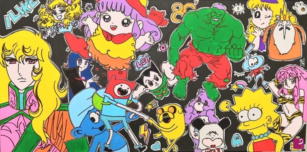 quadri in vendita online - 80's Pop cartoon