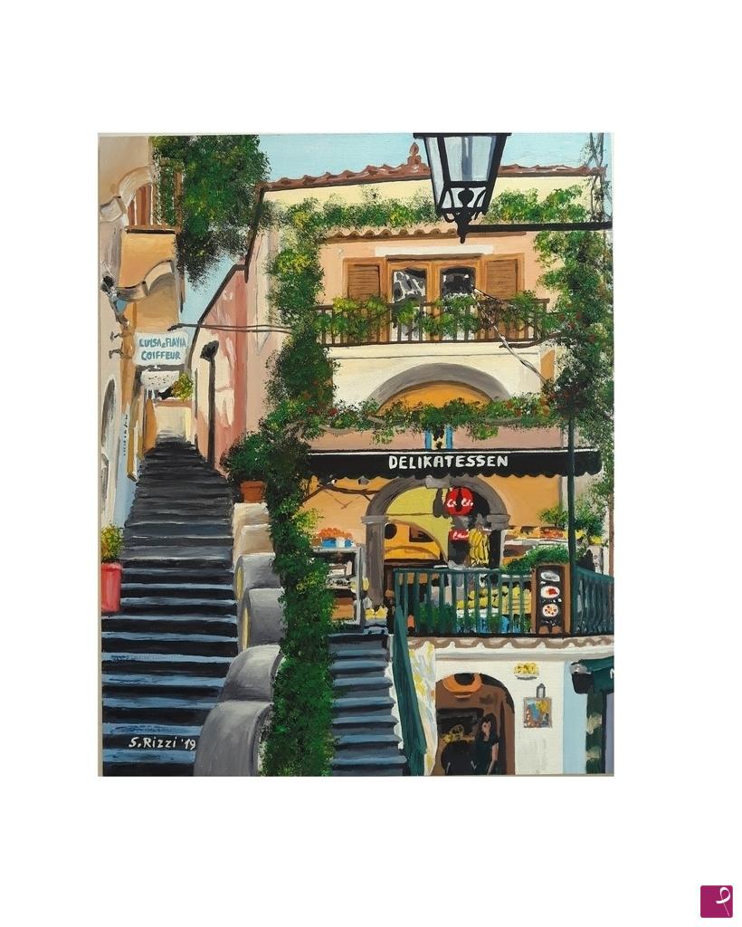 quadri in vendita online - 90 - PASSEGGIANDO PER POSITANO