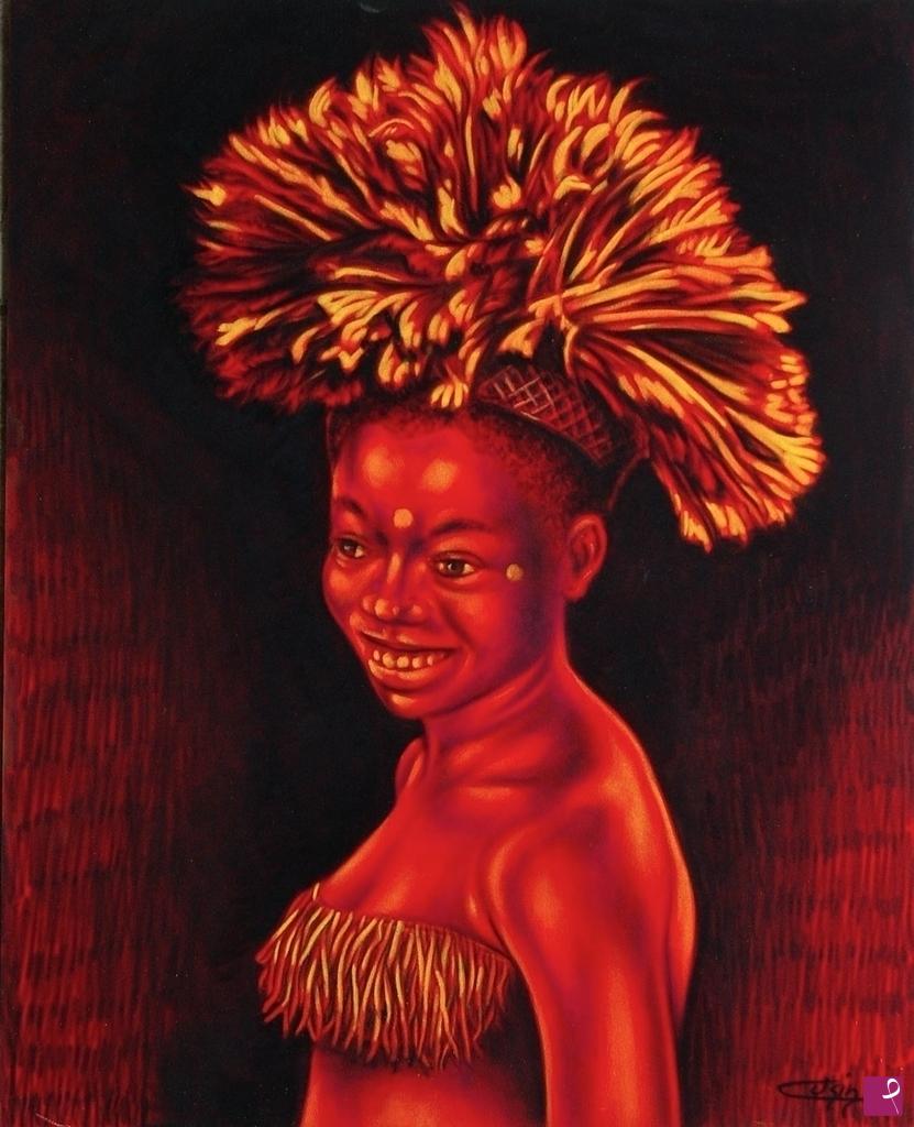 quadri in vendita online - 987	VVC Danzatrice africana,  