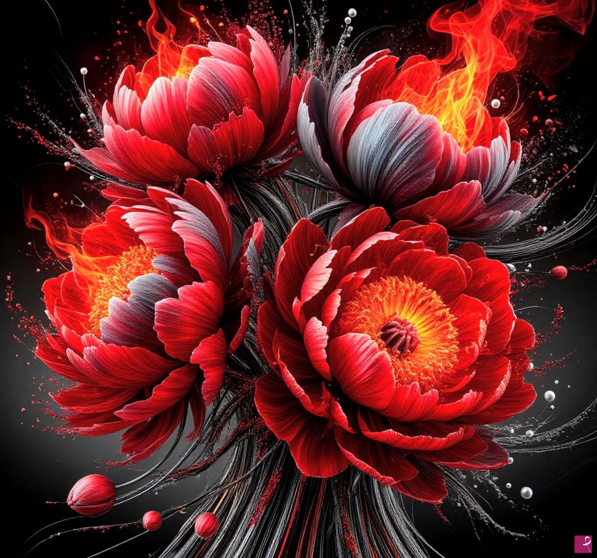 quadri in vendita online - A bouquet of flowers