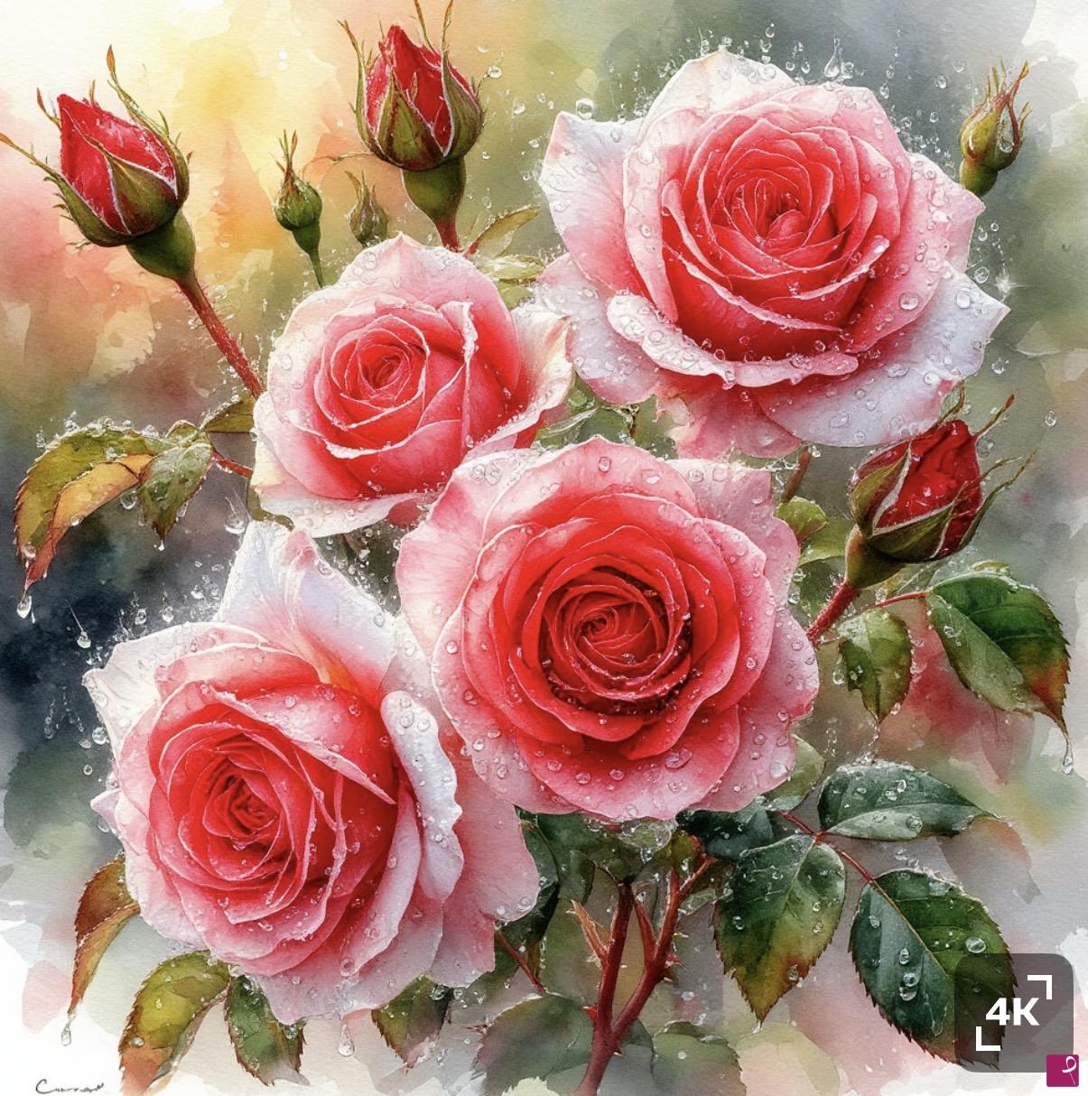 quadri in vendita online - A bouquet of roses