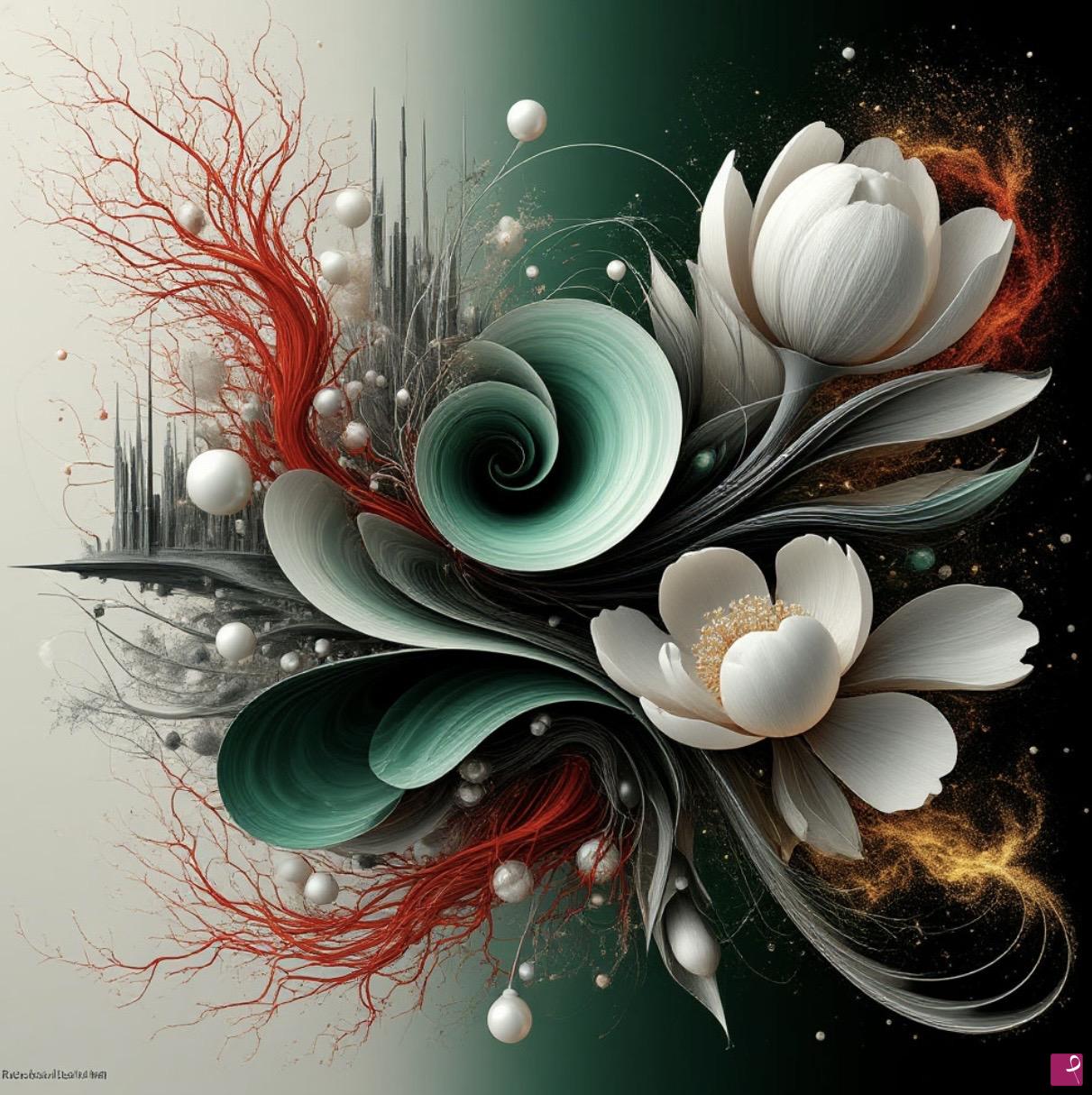 quadri in vendita online - A bouquet of white flowers