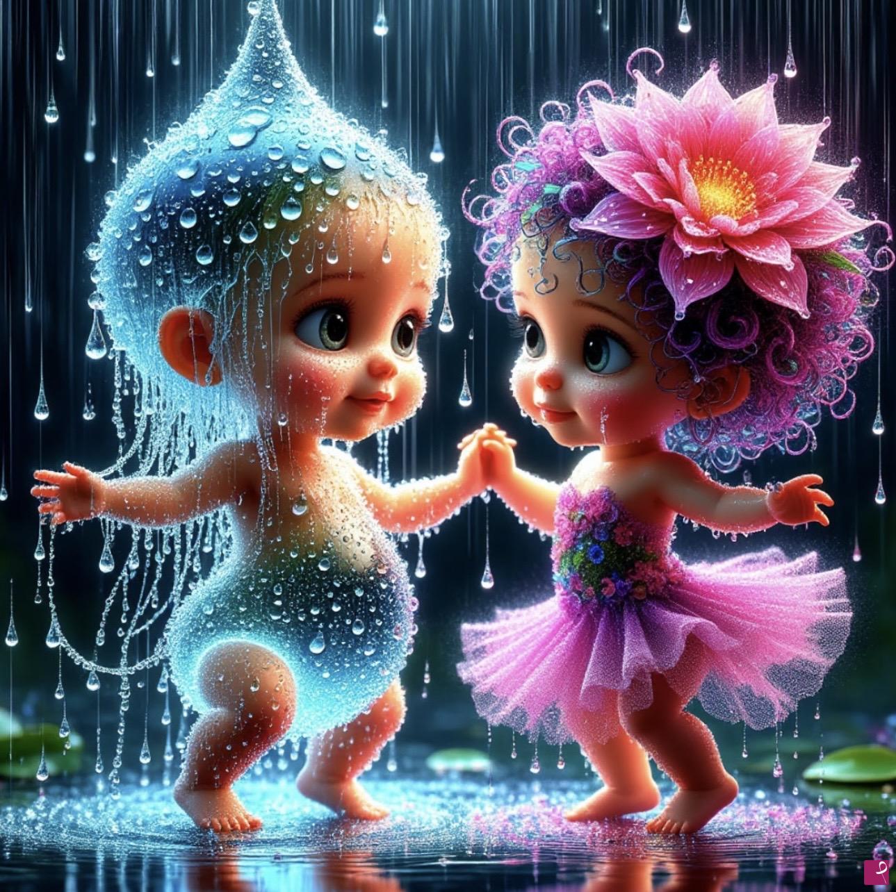 quadri in vendita online - A droplet and a flower
