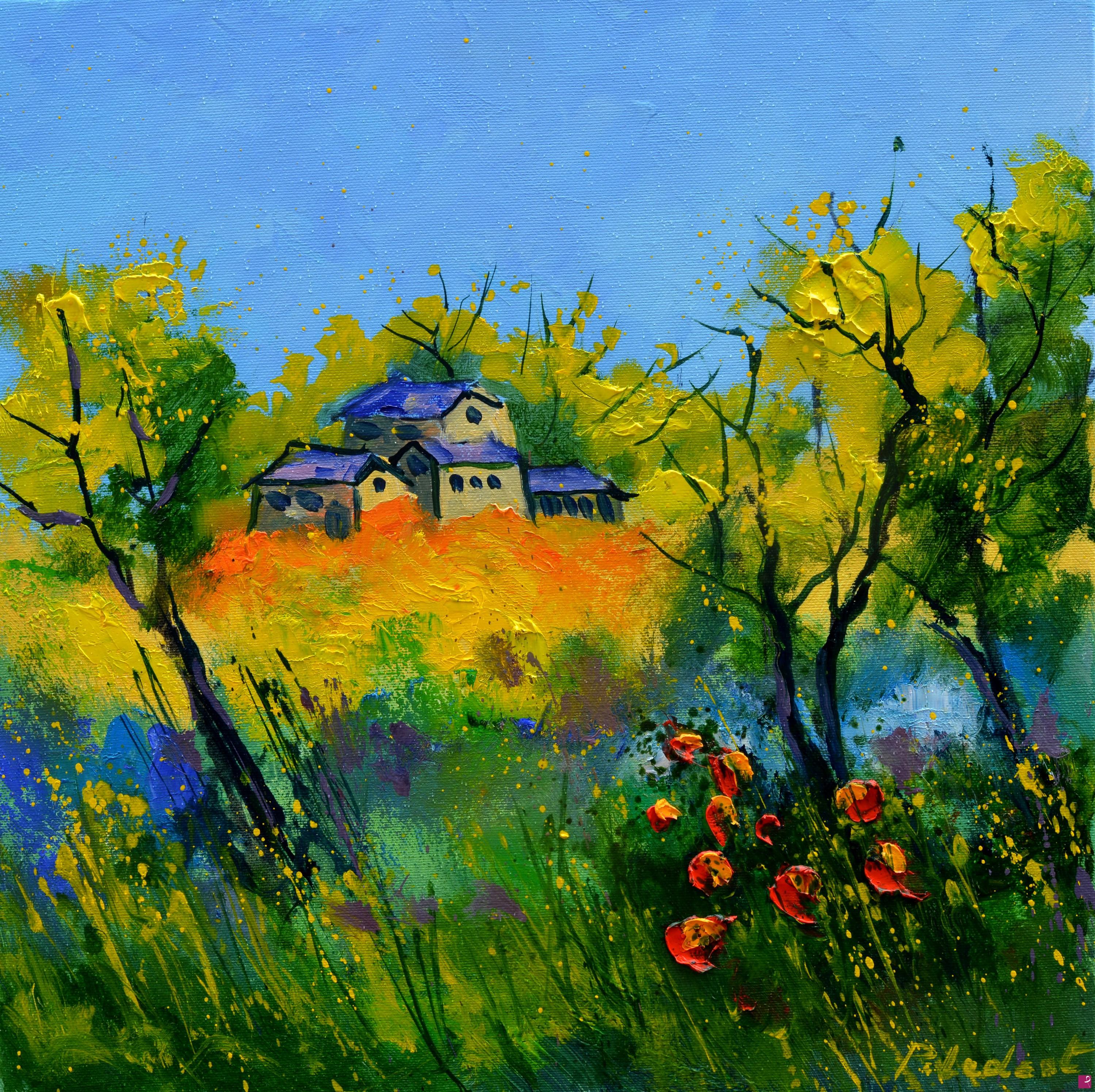 quadri in vendita online - A few red poppies 