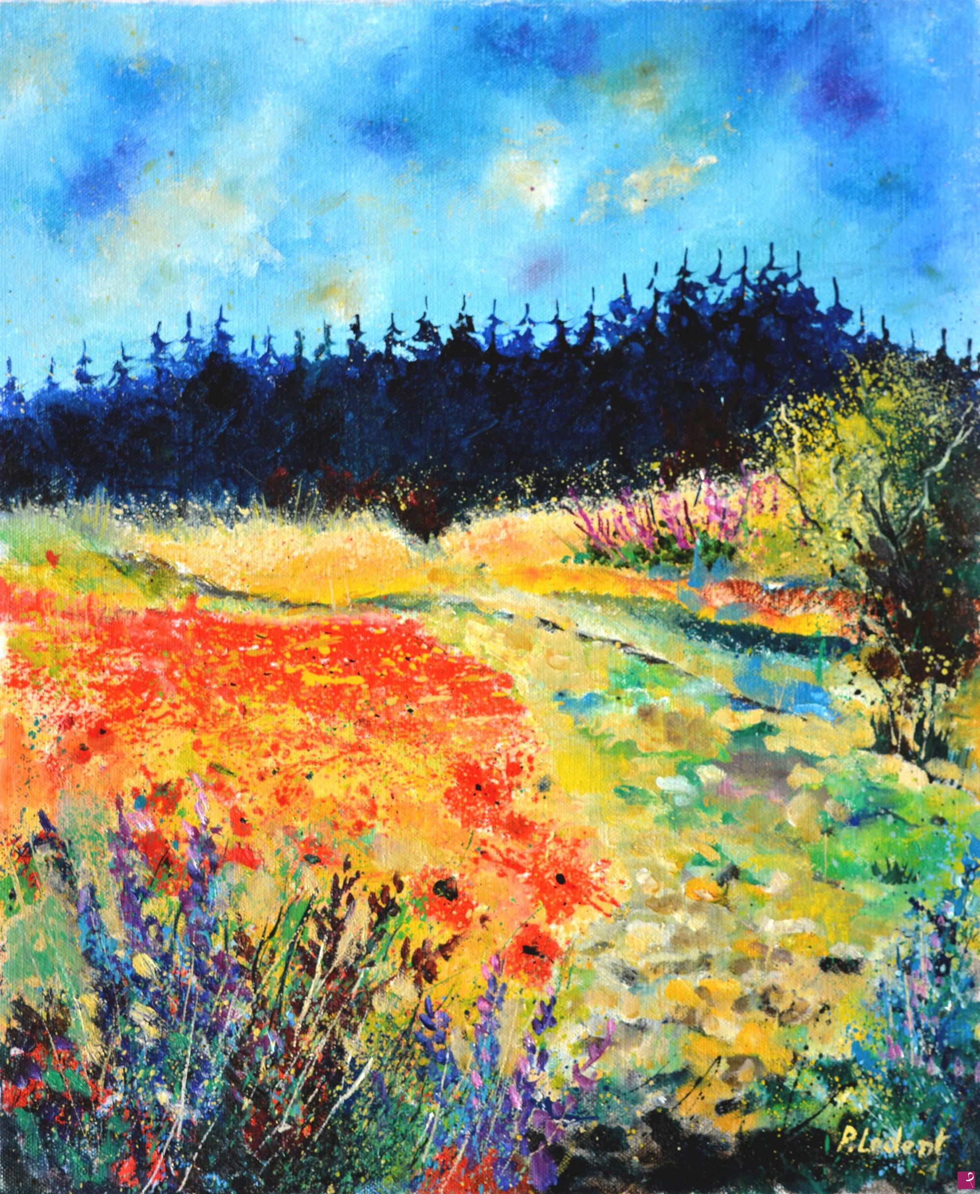 quadri in vendita online - A field of red poppies 
