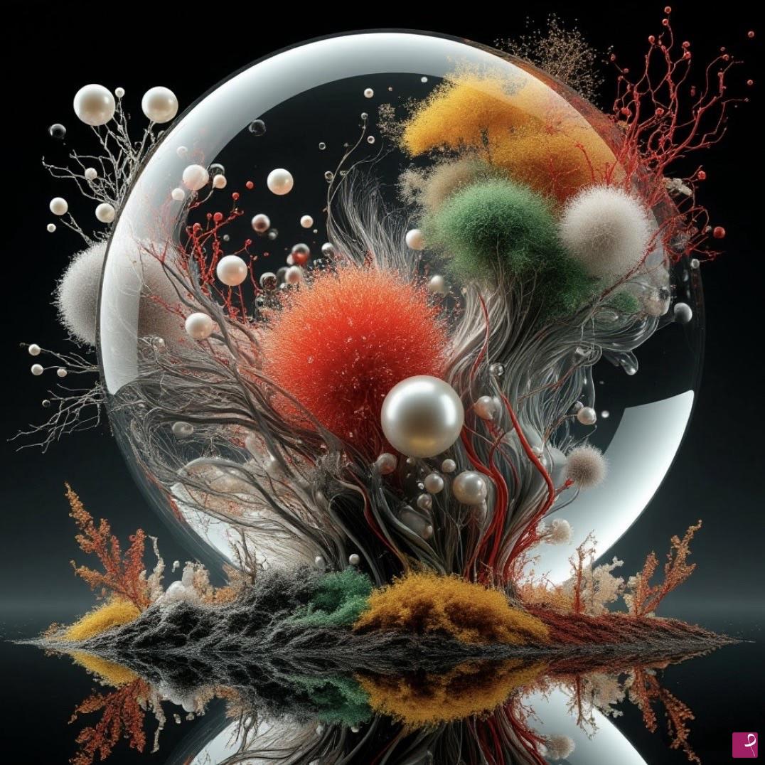 quadri in vendita online - A floral life inside a sphere