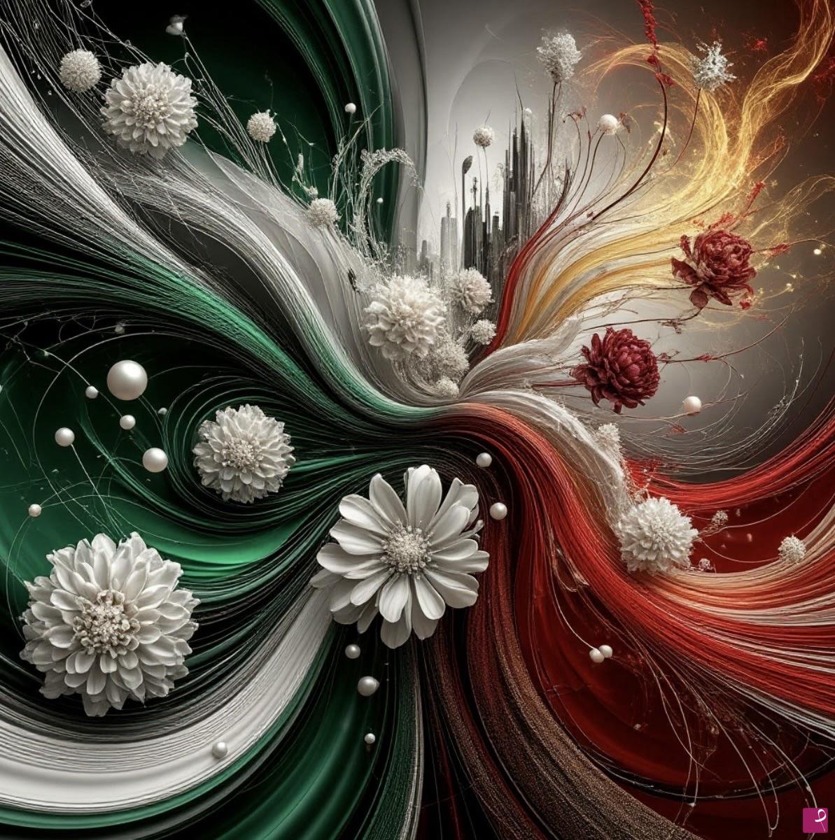 quadri in vendita online - A fountain of flowers